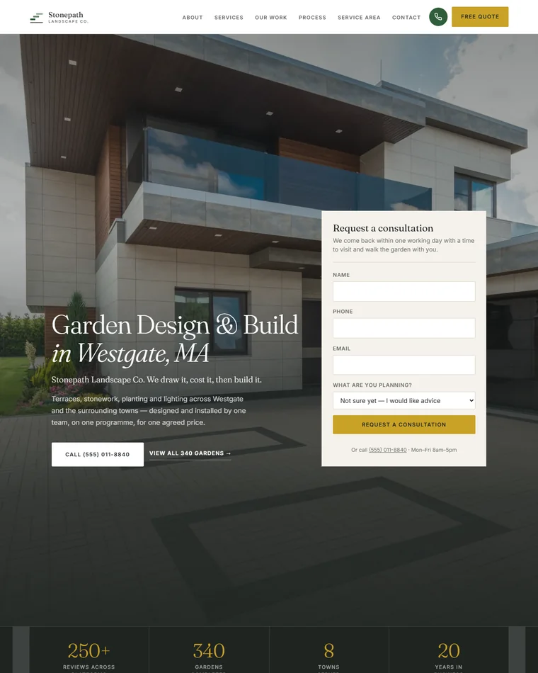 Stonepath Landscape website design