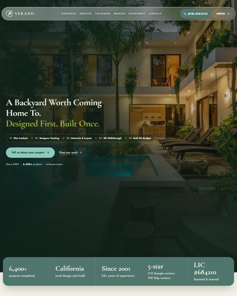 Verano Outdoor Living website design